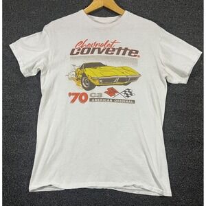 Mens Chevrolet Corvette C3 American Original Graphic T Shirt‎ White Size M